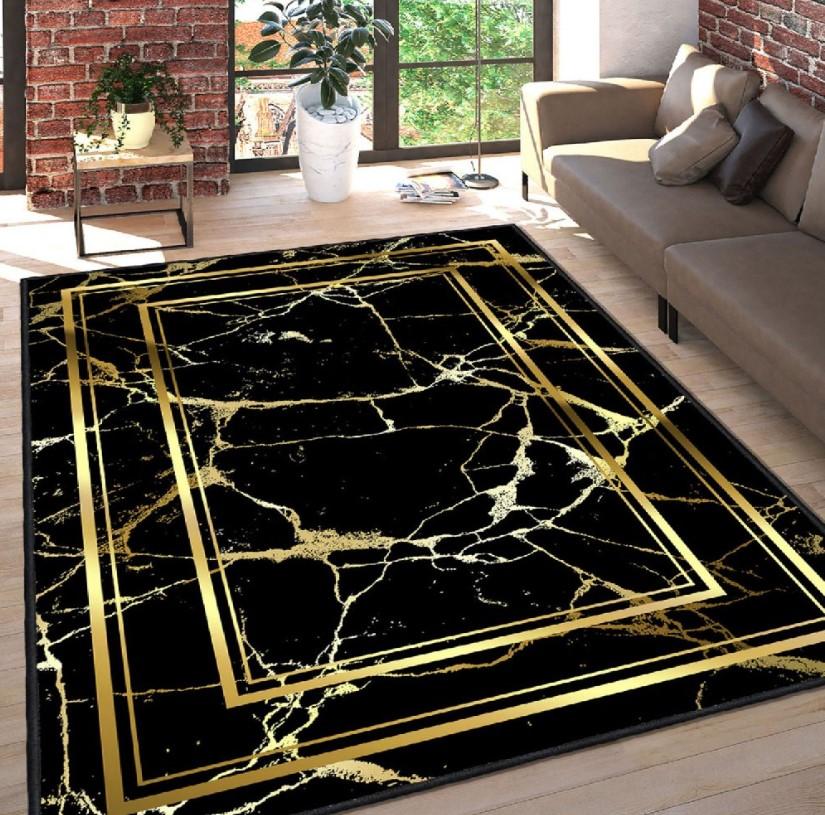 Conceptum Hypnose Tepih Els2417, 140x220 cm, Crna i zlatna boja