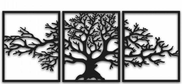 Wallity MT 007 Zidna dekoracija, 3 komada, crna