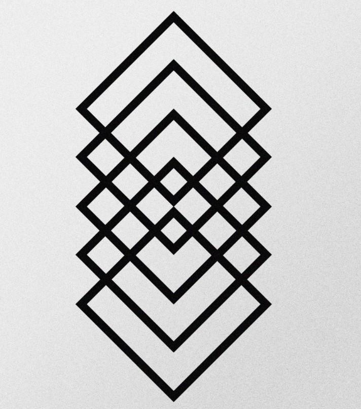 Wallity Zidna dekoracija Geometrija, 60x30cm, Crna