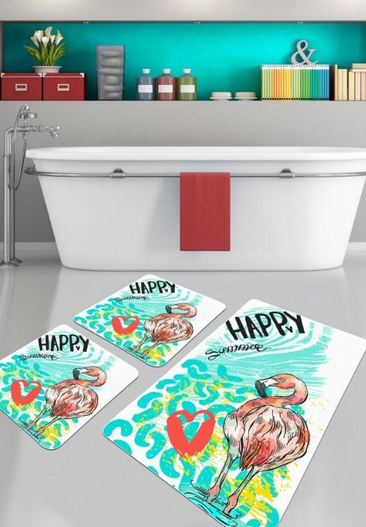 L'essentiel Maison Happy Flamingo prostirka za kupanje, 2 komada, šarena