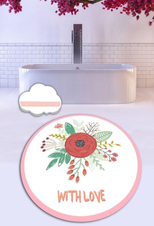 L'essentiel Maison prostirka za kupatilo s ljubavlju, 100 cm, bijela