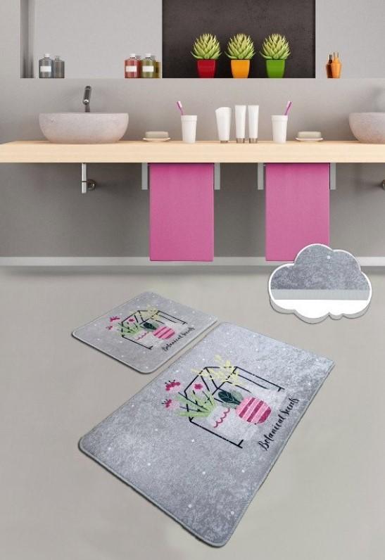 L'Essentiel Maison Botanical Sweets prostirka za kupanje, 2 komada, siva