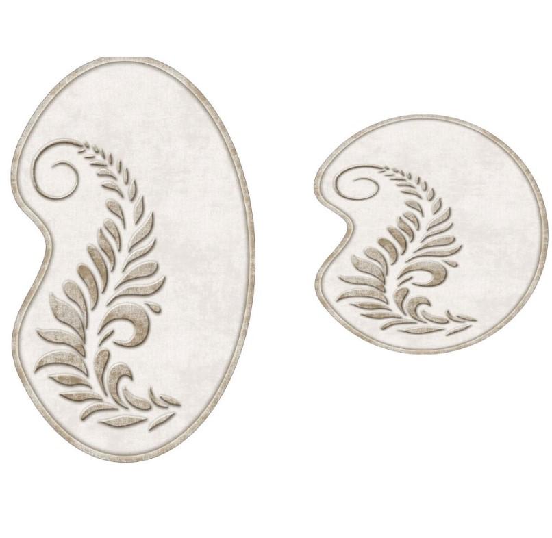 L'essentiel Maison 210FG41115KR Prostirka za kupatilo, 2 komada, Bijelo-smeđa