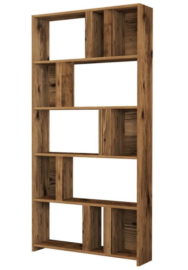 Hanah Home Lima polica za knjige od oraha 90x180x20cm, smeđa