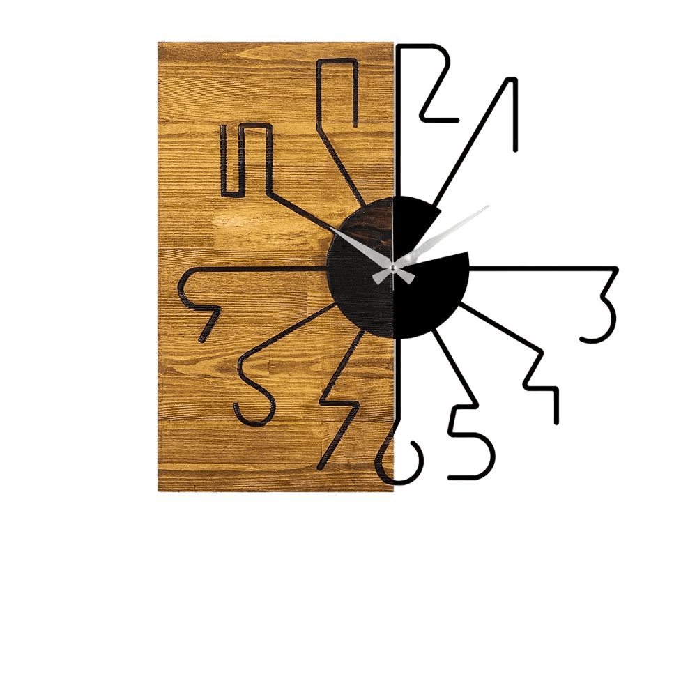 Wallity 29 Zidni sat Wooden Clock, Crni