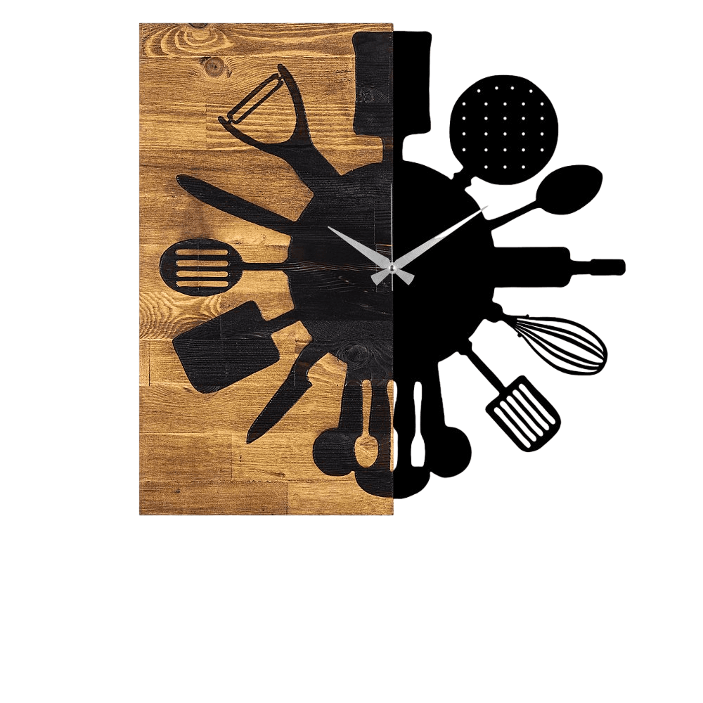 Wallxpert Zidni sat Wooden Clock 32, Crni