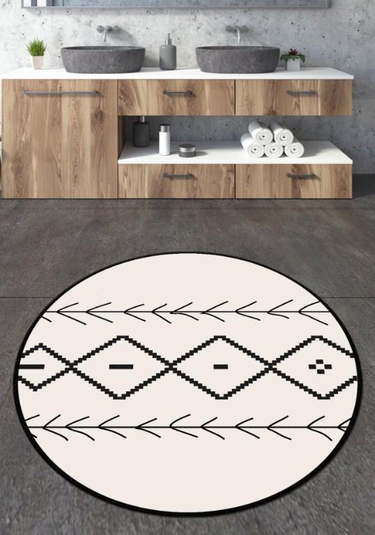 L'essentiel Maison Sagitta tepih za kupatilo, 100 cm, crno-bijeli