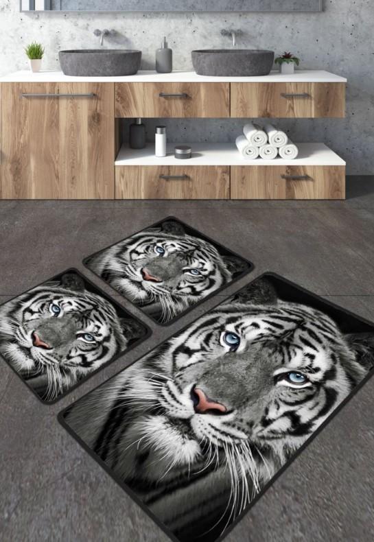 L'essentiel Maison Hunter prostirka za kupanje, 3 komada, siva