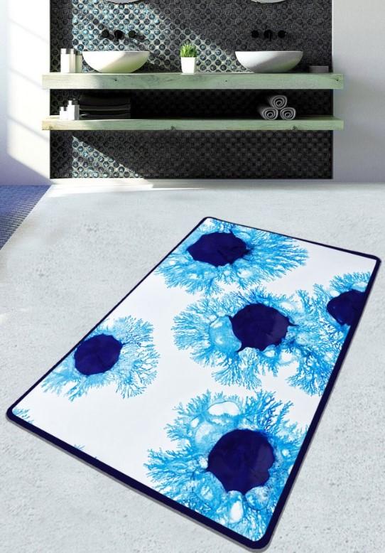 L'essentiel Maison Unravel tepih za kupatilo, 70x120cm, plava