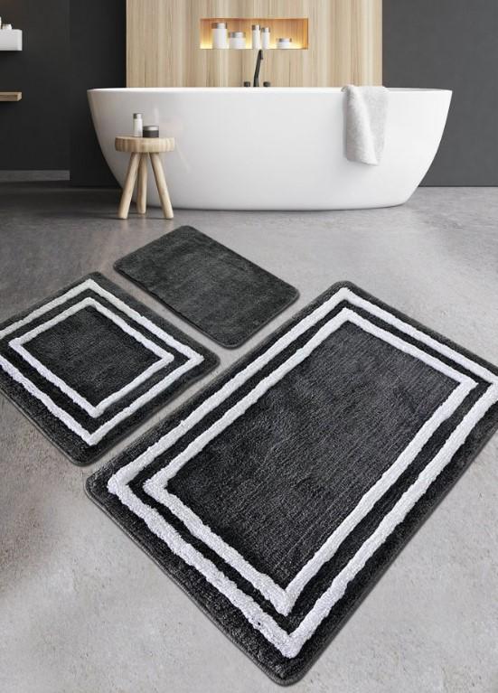 L'Essentiel Maison Duplici prostirka za kupatilo, 3 komada, antracit