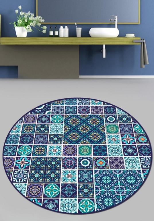 L'Essentiel Maison Carres Bleus tepih za kupatilo, 160cm, Teget