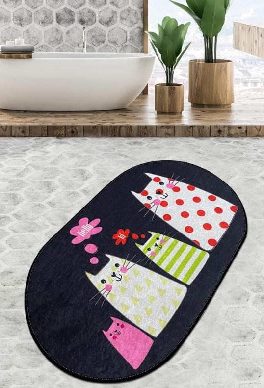 L'essentiel Maison Four Cats prostirka za kupatilo, 80x100cm, šarena