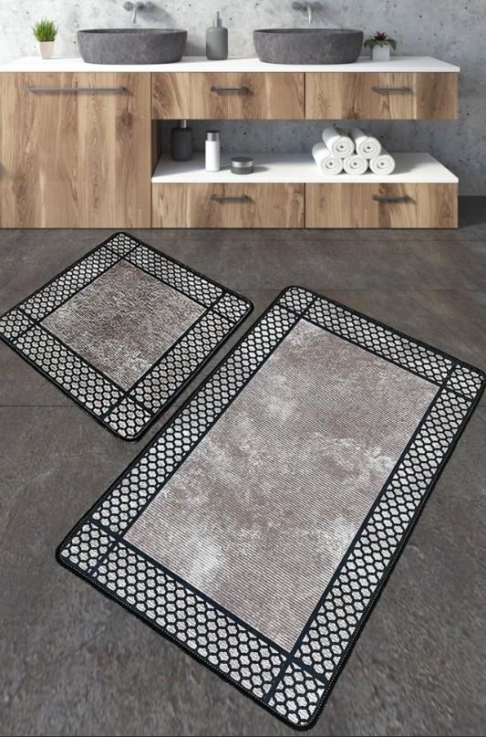 L'Essentiel Maison Kupaonski tepih bež, 2 komada, siva