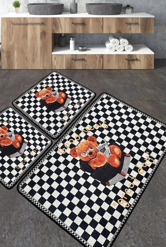 L'essentiel Maison prostirka za kupatilo Novine, 3 komada, Šarene