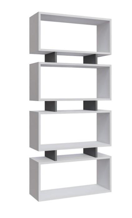 Hanah Home Langdon White Anthracite Polica za knjige 72.5x25x161cm, Bijela