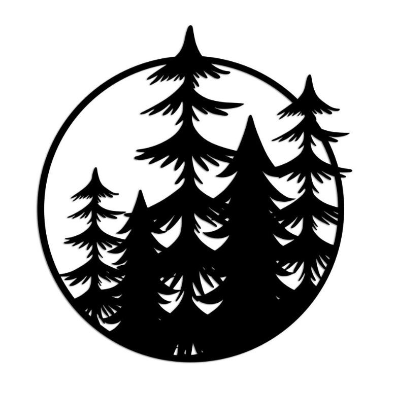 Wallity Zidna dekoracija Trees L, 70x65cm, Crna