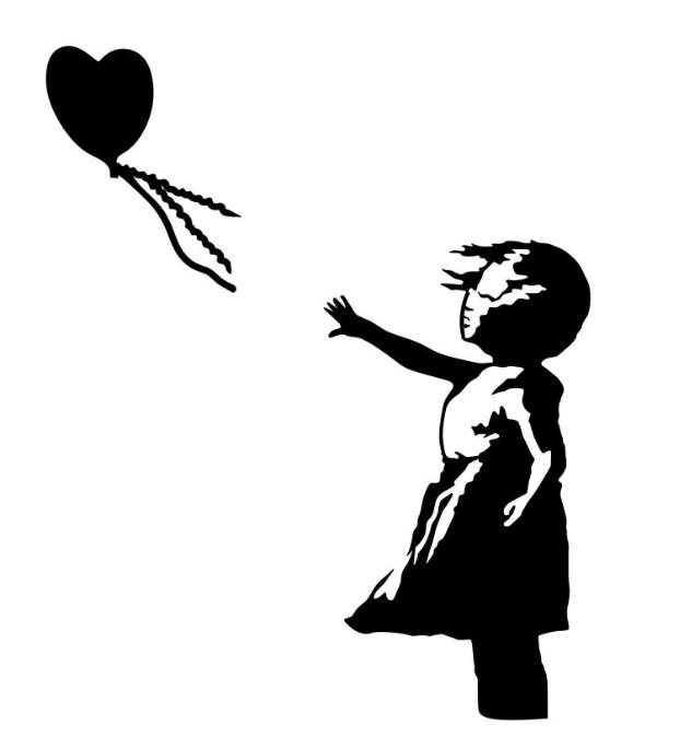 Zidna dekoracija Banksy 14, 105x85cm, Crna