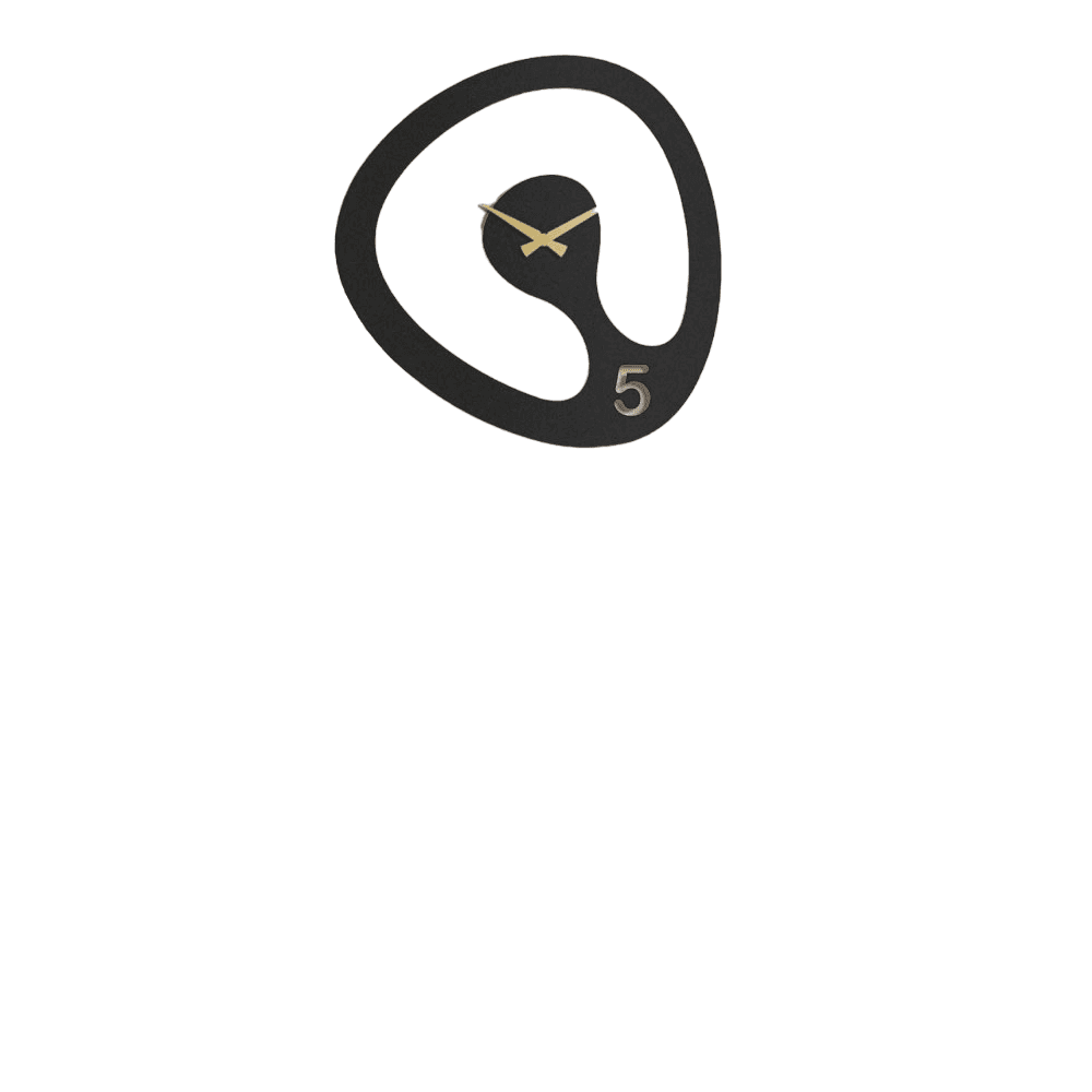 Zidni sat Wallity Amorph APS104, 44 x 45 cm, Crni