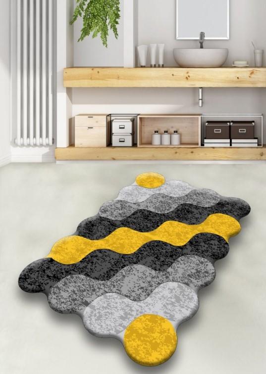 L'Essentiel Maison Prostirka za kupatilo, 70x120cm, Sivo-žuta