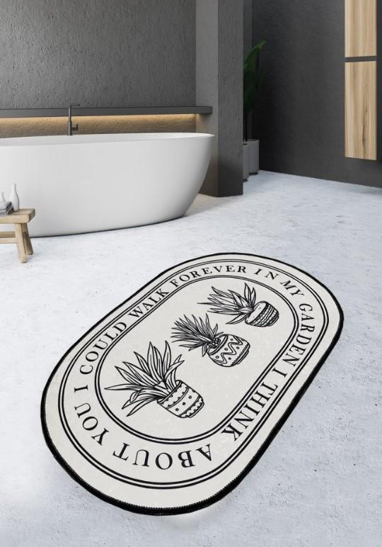 L'essentiel Maison prostirka za kupanje Walk, 70x120cm, bež-crna