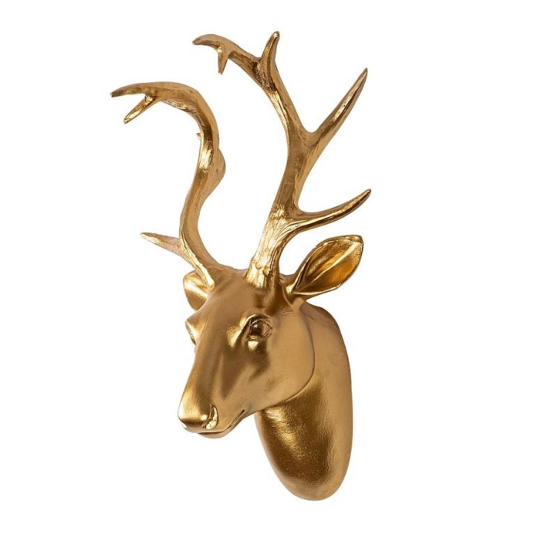 Wallity Zidna dekoracija Bista jelena 1, zlatne boje