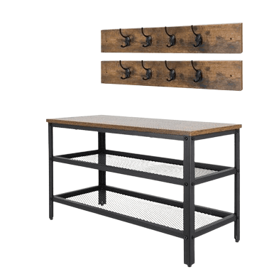 Ruhhy Klupa za cipele s vješalicom 2703, 73 cm, Crna