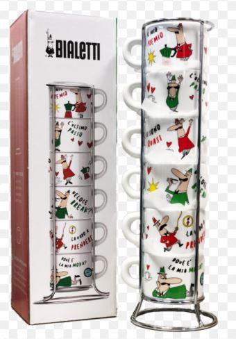 BIALETTI Set 6 Espresso Šolja Nasloživih
