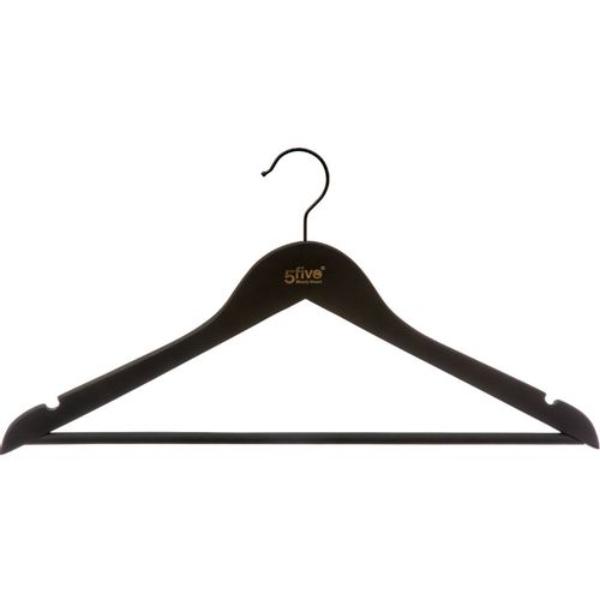 FIVE Ofinger za odeću mdf/guma/drvo  3/1 crni