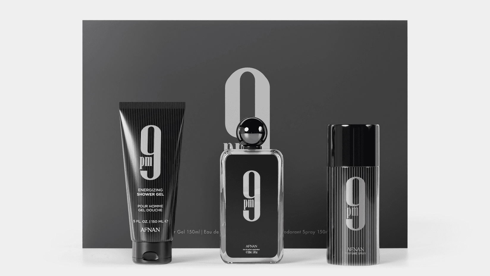 Afnan muški poklon set 9 Pm edp 100ml + gel za tuširanje 150ml + dezodorans sprej 150ml
