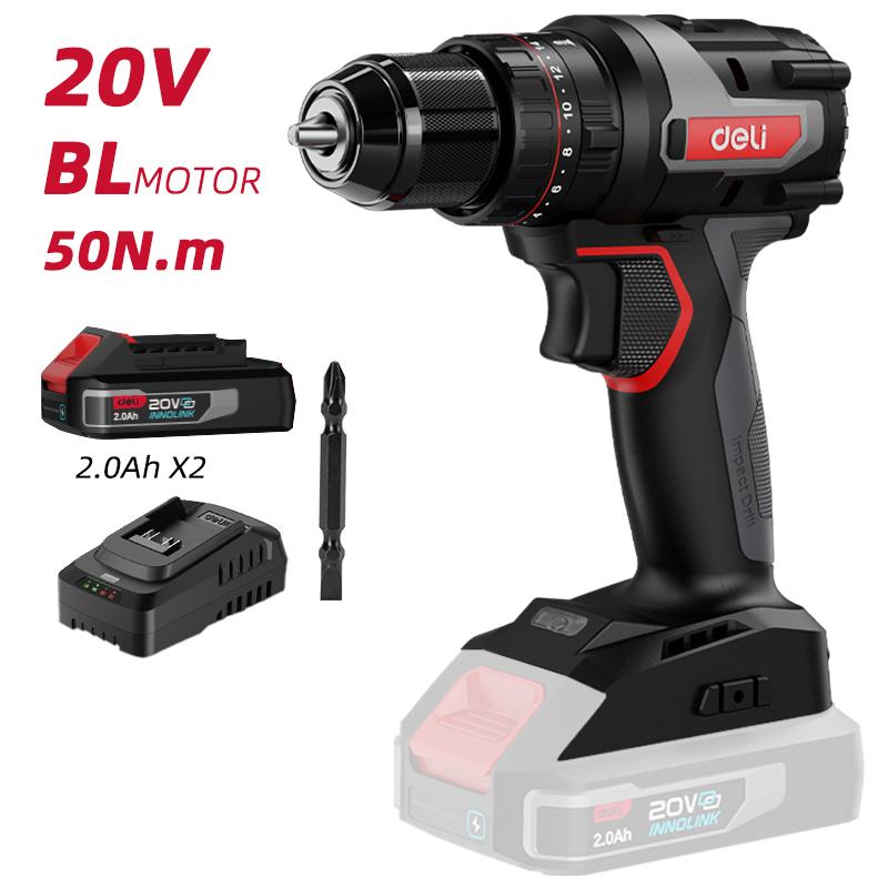 DELI Akumulatorska udarna bušilica 20V 2Ah Suprem