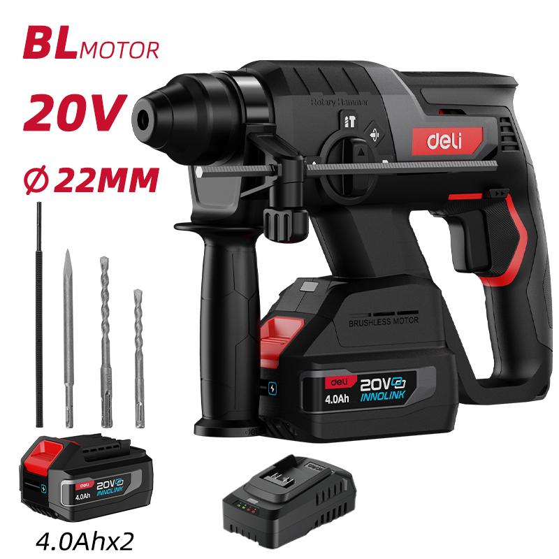 DELI Akumulatorska udarna bušilica SDS+ 20V 4Ah