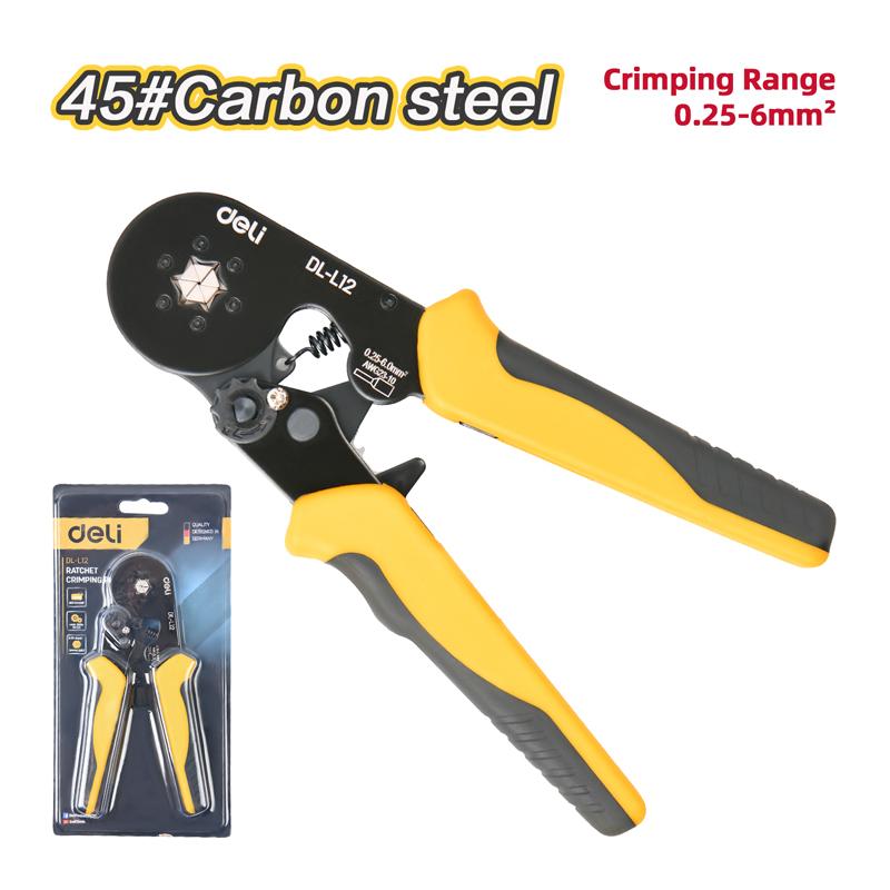 DELI Kliješta za krimpovanje EDL-L12, 0,25-6 mm²