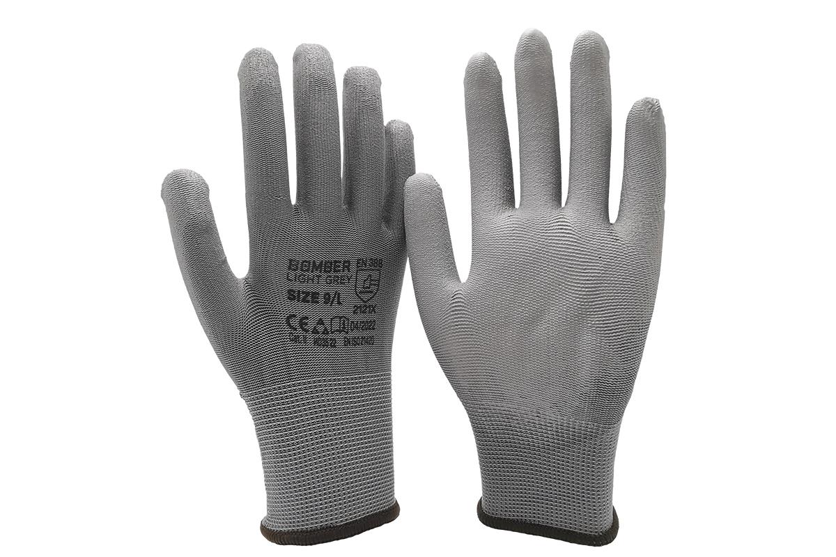 BOMBER Rukavice svijetlosive, 12 komada