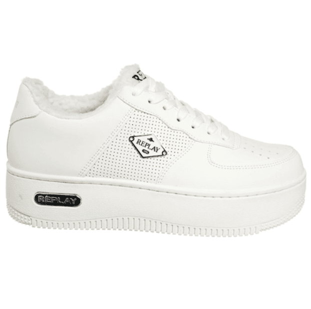 REPLAY Ženske patike EPIC HIGH FUR Bijele