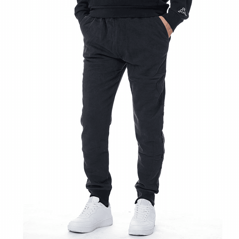 KAPPA Muški logo Bipant Slim donji dio trenerke, crni