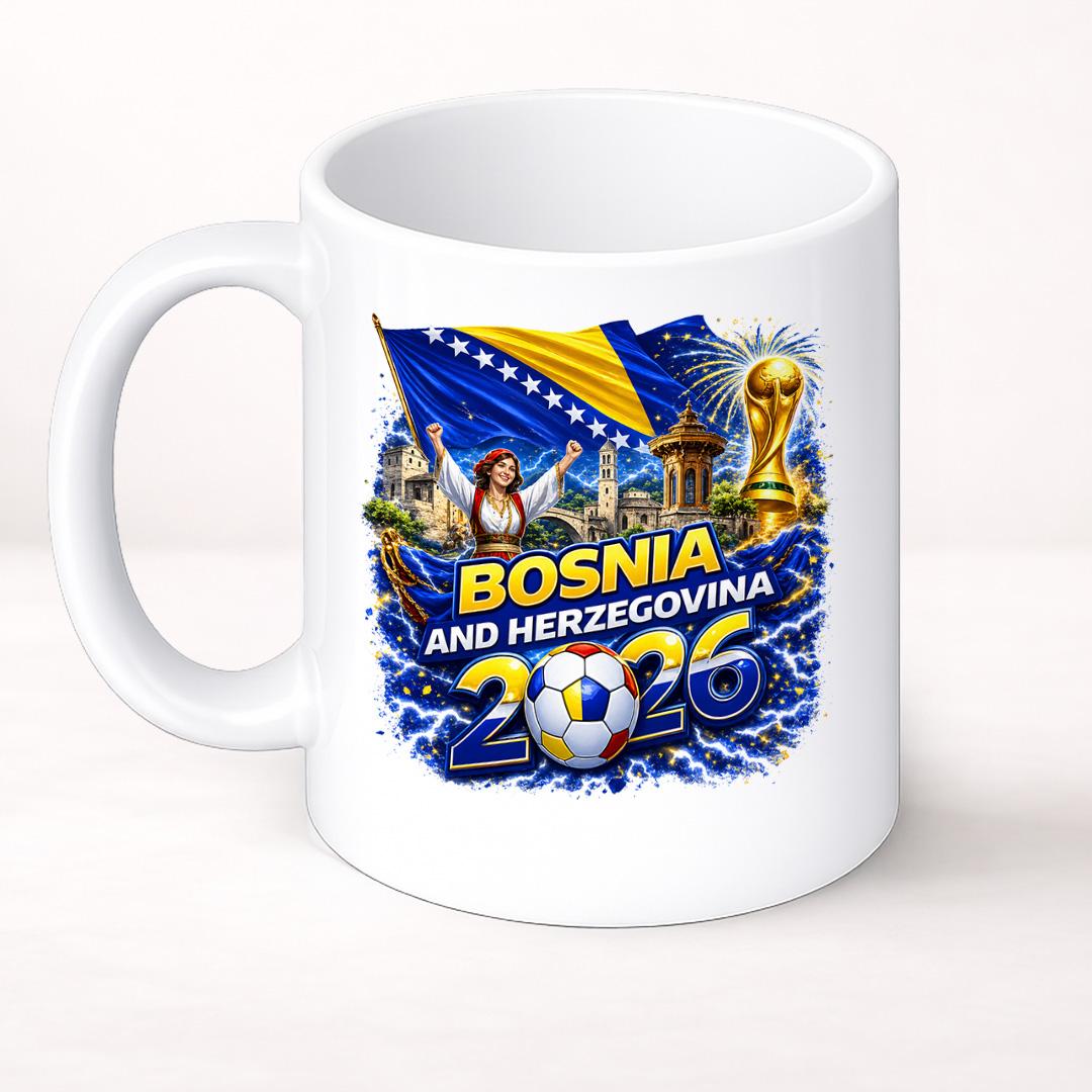 Doxy Šolja za kafu/čaj, rekviziti Bosna za Svjetsko 2026, Bijela
