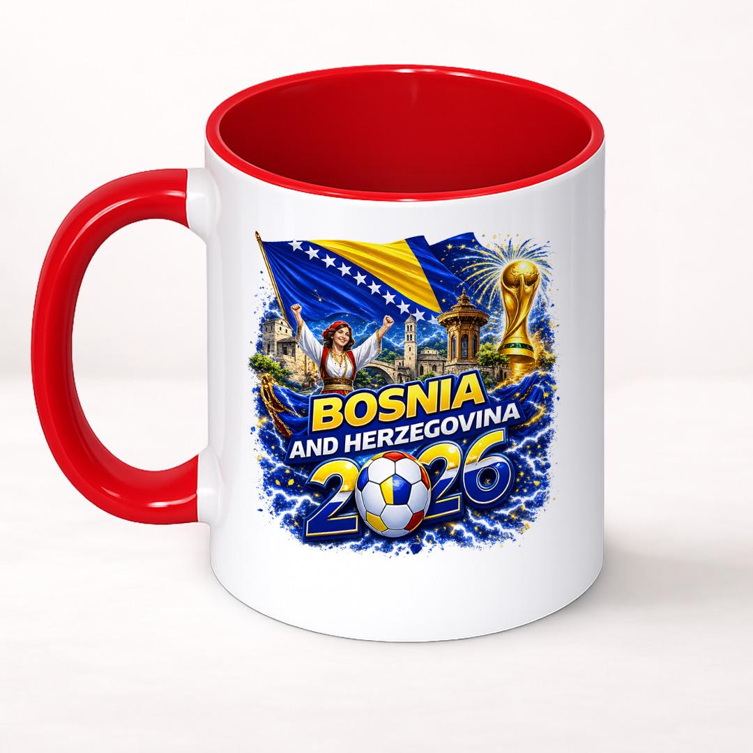 Doxy Šolja za kafu/čaj, rekviziti Bosna za Svjetsko 2026, Crvena