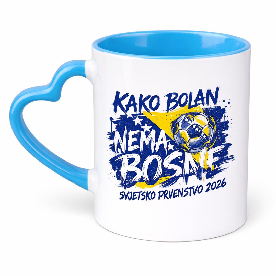 Doxy Šolja za kafu/čaj, rekviziti Bosna za Svjetsko 2026, Drška srce, Plava