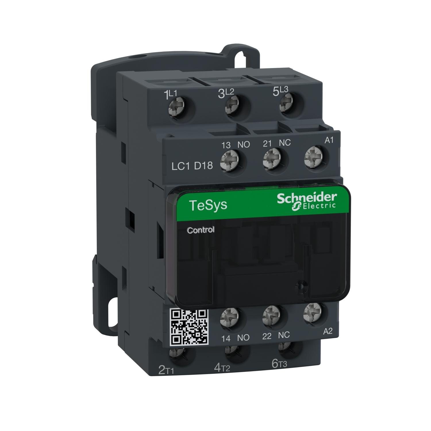 SCHNEIDER Kontaktor Tesys 3p 18A AC3 9kW 230V 50hz 1NO+1NC