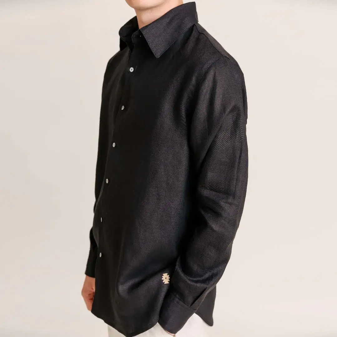 Intuitiva Muška košulja Coastal, Lan, Crna