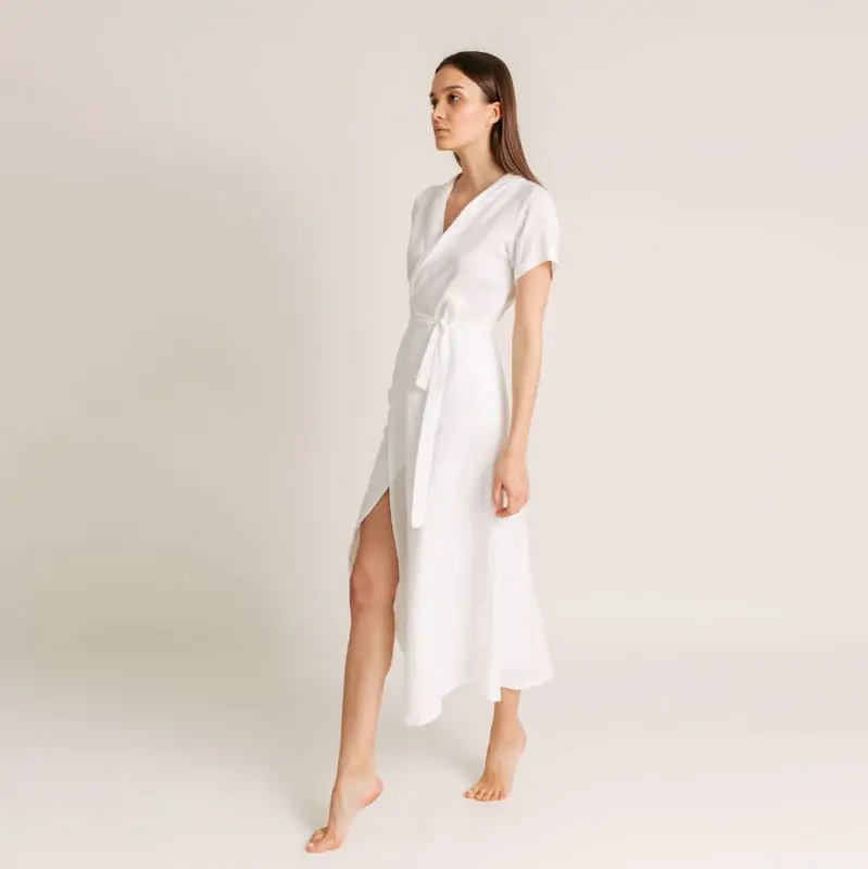 Intuitiva Ženska haljina na preklop Josephine, Bijela