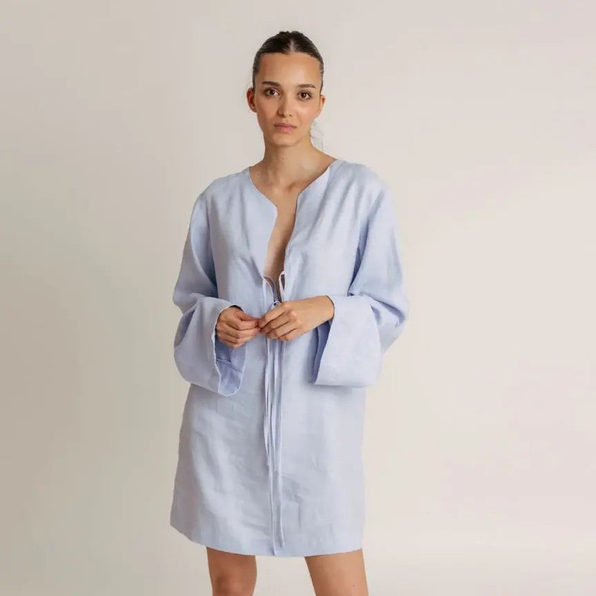 Intuitiva Ženska haljina Sailing, Lan, Svijetloplava