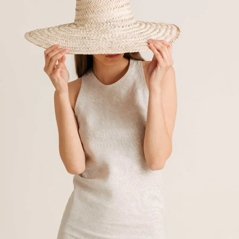 Intuitiva Ženska haljina na bretele Sundown, Lan, Krem