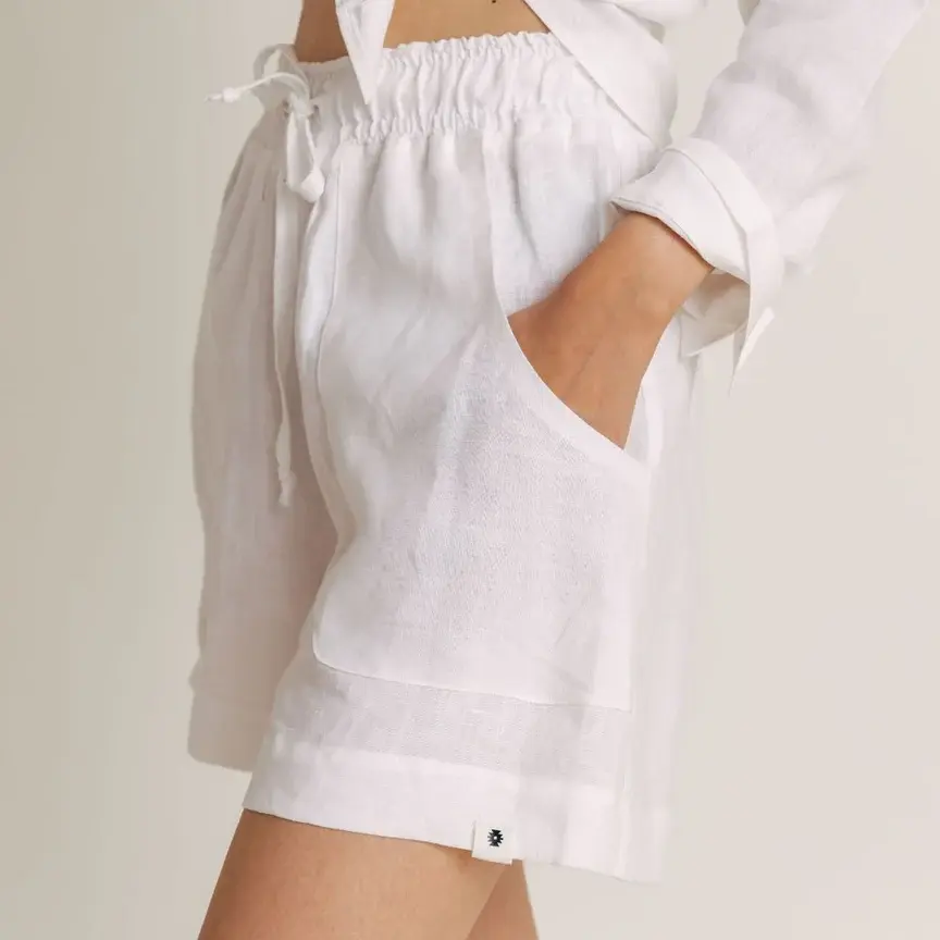 Intuitiva Ženski šorc Sunset, Lan, Bijeli