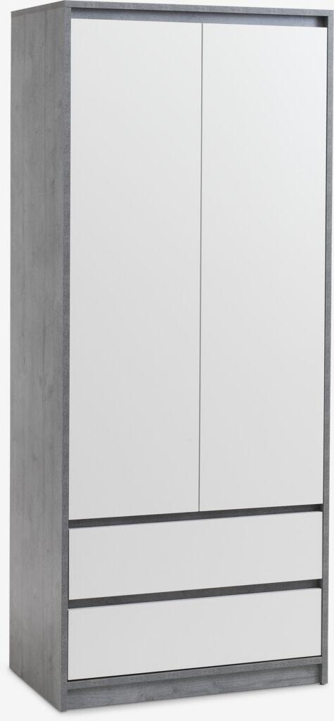 Linnea Ormar 80x193cm, Bijelo-siva