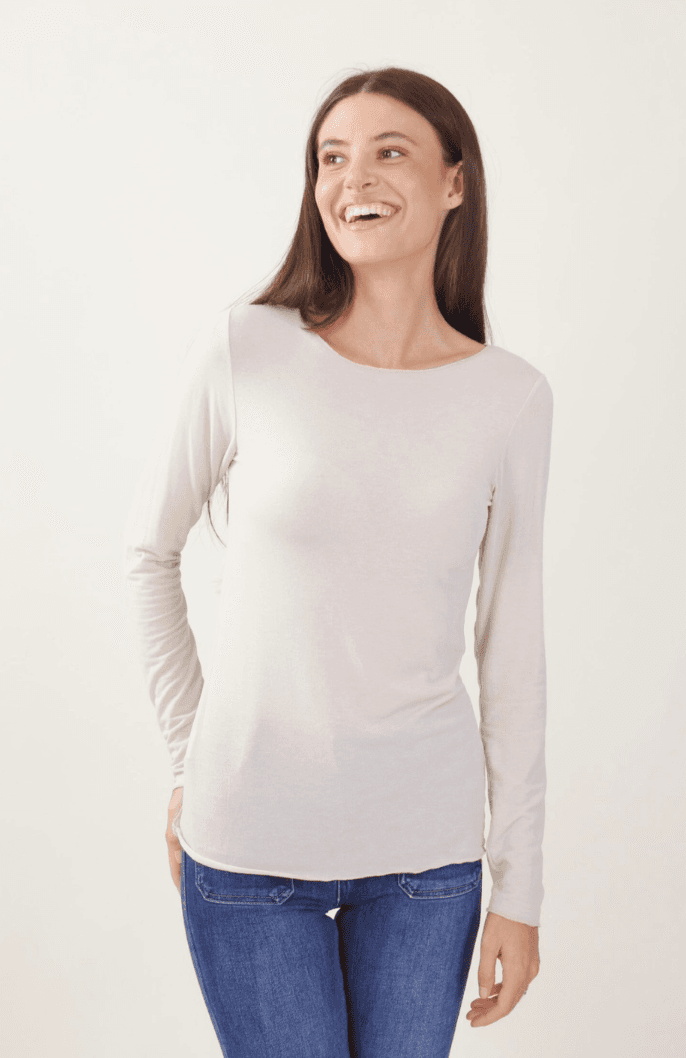 Myastreet Ženska majica od modala i kašmira, Bijela