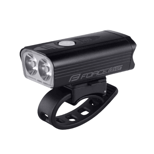 Force Prednje svjetlo za biciklo Diver, 900lm, USB, Crno
