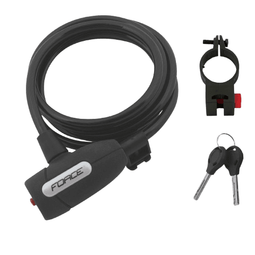 Force Sajla na ključ Lux, Spiralna, 180cm/8mm, Crna