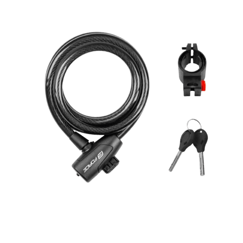 Force Sajla na ključ, Spiralna, 180cm/12mm, Crna