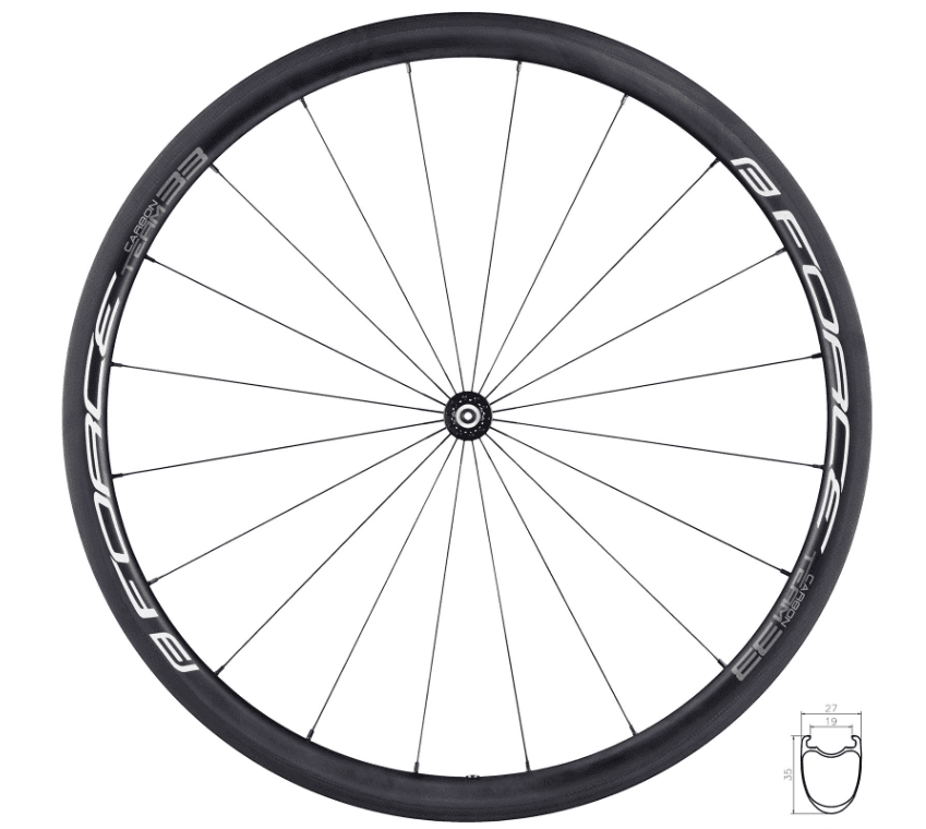 Force Prednji točak bicikla Road Team Carbon 33 Clincher